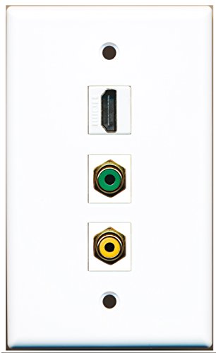 RiteAV - 1 Port HDMI and 1 Port RCA Yellow and 1 Port RCA Green Wall Plate
