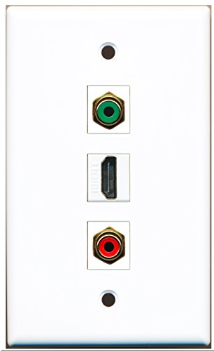 RiteAV - 1 Port HDMI 1 RCA Red 1 RCA Green Wall Plate