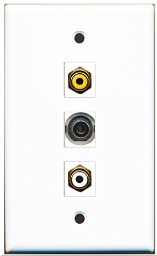 RiteAV - 1 Port RCA White and 1 Port RCA Yellow and 1 Port 3.5mm Wall Plate