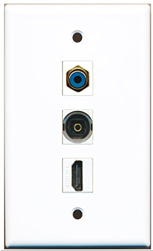 RiteAV - 1 Port HDMI and 1 Port RCA Blue and 1 Port Toslink Wall Plate