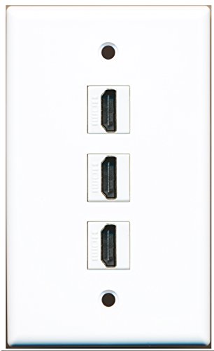 RiteAV - 3 Port HDMI Wall Plate - White