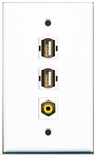 RiteAV - 1 Port RCA Yellow 2 Port USB A-A Wall Plate