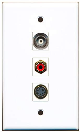 RiteAV - 1 Port RCA Red and 1 Port S-Video and 1 Port BNC Wall Plate