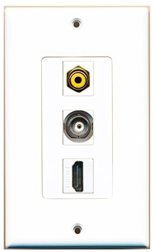 RiteAV - 1 Port HDMI and 1 Port RCA Yellow and 1 Port BNC Decorative Wall Plate Decorative