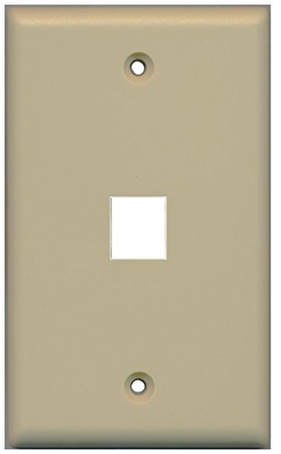 RiteAV Blank Wall Plate for Keystone Jacks - Ivory 1 Gang 1 Port