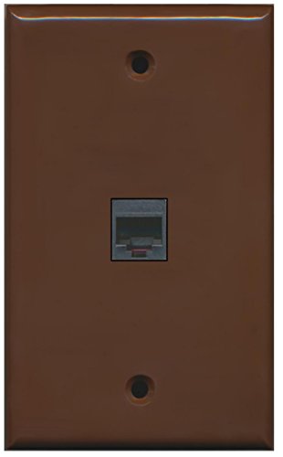 RiteAV Rj11/12 Phone Wall Plate 1 Gang Flat - Brown