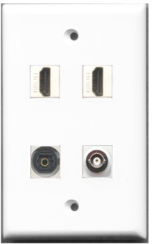 RiteAV - 2 Port HDMI 1 Port Toslink 1 Port BNC Wall Plate