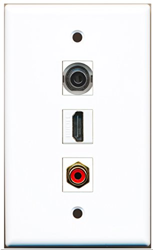 RiteAV - 1 Port HDMI 1 RCA Red 1 3.5mm Wall Plate