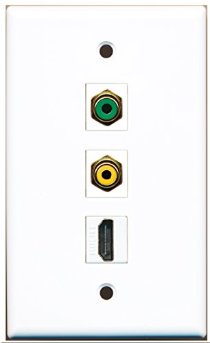 RiteAV - 1 Port HDMI and 1 Port RCA Yellow and 1 Port RCA Green Wall Plate