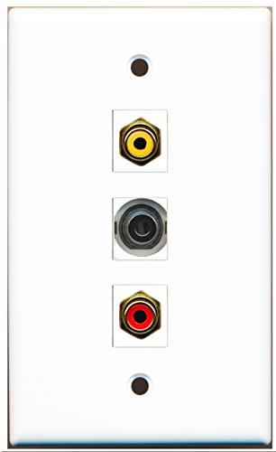 RiteAV - 1 Port RCA Red and 1 Port RCA Yellow and 1 Port 3.5mm Wall Plate