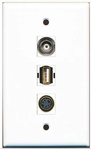 RiteAV - 1 Port USB A-A and 1 Port S-Video and 1 Port BNC Wall Plate