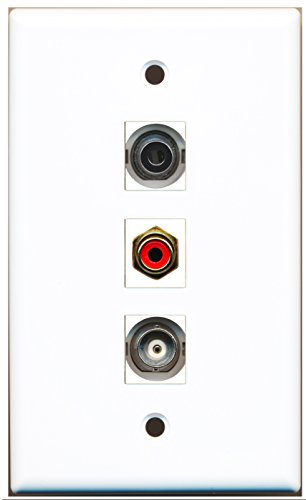 RiteAV - 1 Port RCA Red and 1 Port 3.5mm and 1 Port BNC Wall Plate