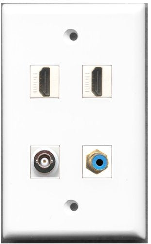 RiteAV - 2 Port HDMI 1 Port RCA Blue 1 Port BNC Wall Plate