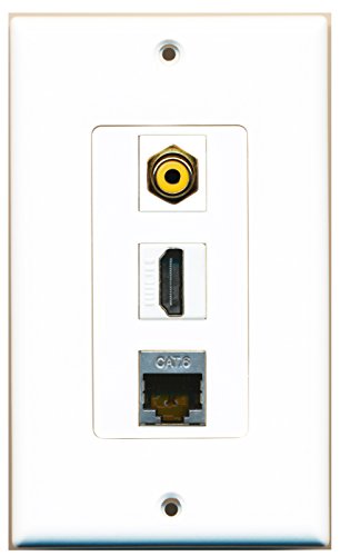 RiteAV - 1 Port HDMI and 1 Port RCA Yellow and 1 Port Shielded Cat6 Ethernet Decorative Wall Plate