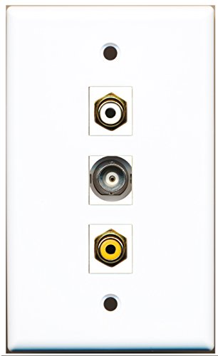 RiteAV - 1 Port RCA White and 1 Port RCA Yellow and 1 Port BNC Wall Plate