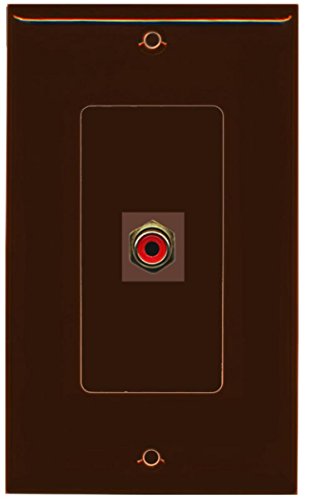 RiteAV - 1 RCA Red for Subwoofer Audio Port Wall Plate Decorative - Brown