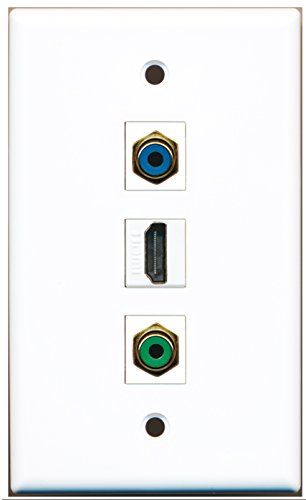 RiteAV - 1 Port HDMI 1 RCA Green 1 RCA Blue Wall Plate