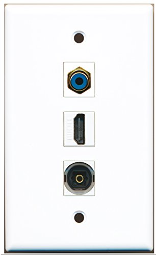 RiteAV - 1 Port HDMI and 1 Port RCA Blue and 1 Port Toslink Wall Plate
