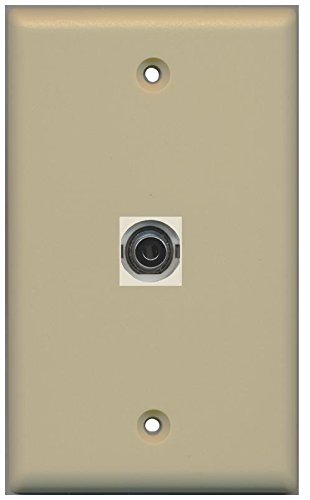 RiteAV 3.5mm (Ivory) Wall Plate 1 Gang Flat Ivory