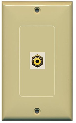 RiteAV RCA Yellow (Ivory) Wall Plate 1 Gang Decorative Ivory