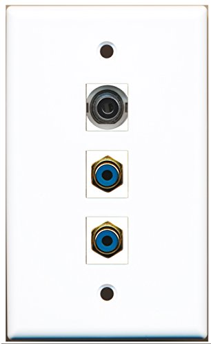 RiteAV - 2 Port RCA Blue and 1 Port 3.5mm Wall Plate