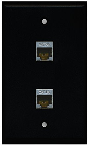 RiteAV - Black 2 Port Cat6a Wall Plate