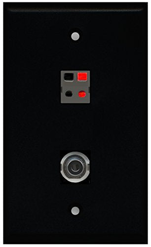 RiteAV - Black 1 Port 3.5mm 1 Port Speaker Wall Plate