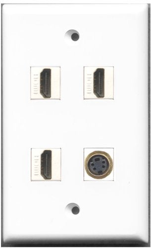 RiteAV - 3 Port HDMI 1 Port S-Video Wall Plate