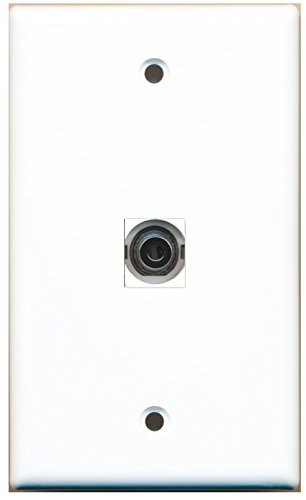 RiteAV 1 3.5mm Audio Wall Plate with Keystone Coupler Type Jack - White