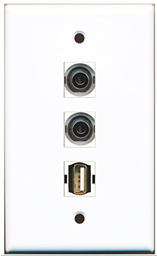 RiteAV - 1 Port USB A-A 2 Port 3.5mm Wall Plate