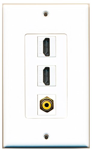 RiteAV - 2 Port HDMI and 1 Port RCA Yellow Decorative Wall Plate