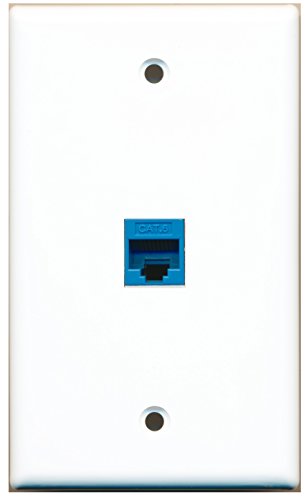 RiteAV - 1 Port Cat6 Ethernet Blue Wall Plate