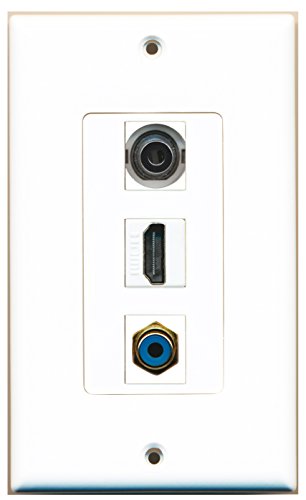 RiteAV - 1 Port HDMI 1 RCA Blue 1 3.5mm Wall Plate Decorative
