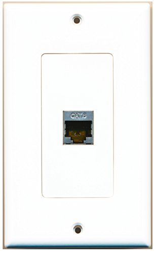 RiteAV - 1 Cat6 Shielded Ethernet Port Decorative Wall Plate White