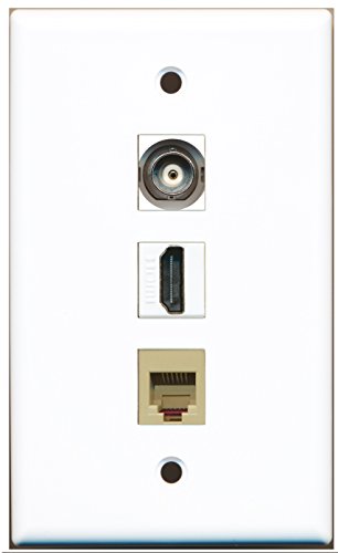 RiteAV - 1 Port HDMI 1 Phone RJ11 RJ12 Beige 1 BNC Wall Plate