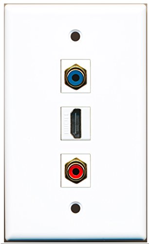 RiteAV - 1 Port HDMI 1 RCA Red 1 RCA Blue Wall Plate