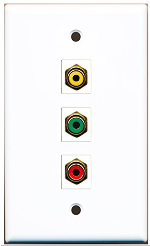 RiteAV - 1 Port RCA Red and 1 Port RCA Yellow and 1 Port RCA Green Wall Plate