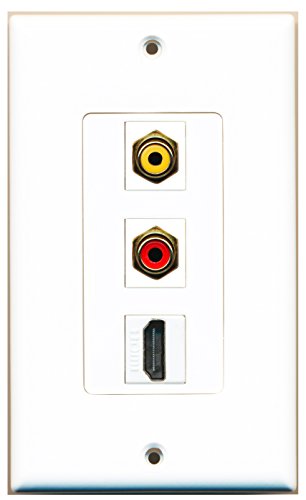 RiteAV - 1 Port HDMI and 1 Port RCA Red and 1 Port RCA Yellow Decorative Wall Plate Decorative