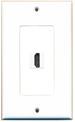 RiteAV HDMI 2.0 Wall Plate 1 Gang Decorative - 1 Port - White
