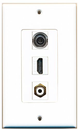 RiteAV - 1 Port HDMI 1 RCA White 1 3.5mm Wall Plate Decorative