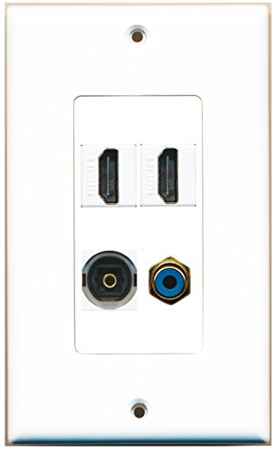 RiteAV - 2 Port HDMI 1 Port RCA Blue 1 Port Toslink Wall Plate Decorative