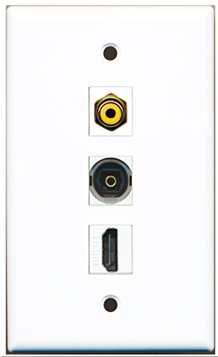 RiteAV - 1 Port HDMI and 1 Port RCA Yellow and 1 Port Toslink Wall Plate