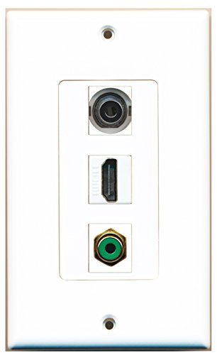 RiteAV - 1 Port HDMI 1 RCA Green 1 3.5mm Wall Plate Decorative