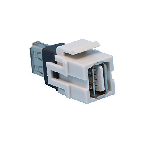 RiteAV USB 2.0 Keystone Jack Coupler A-A Female to Female - Gray