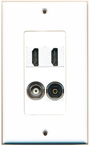 RiteAV - 2 Port HDMI 1 Port Toslink 1 Port BNC Wall Plate Decorative