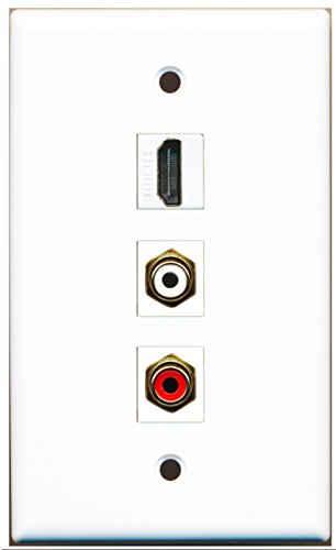 RiteAV - 1 Port HDMI and 1 Port RCA Red and 1 Port RCA White Wall Plate