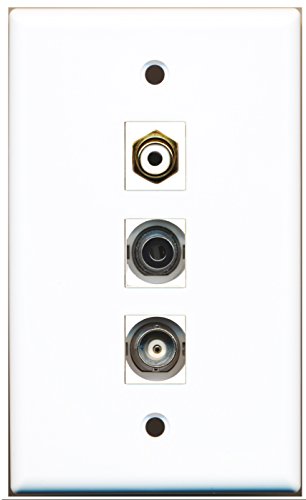 RiteAV - 1 Port RCA White and 1 Port 3.5mm and 1 Port BNC Wall Plate