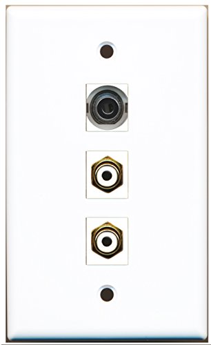 RiteAV - 2 Port RCA White and 1 Port 3.5mm Wall Plate