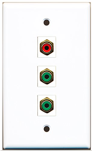 RiteAV - 1 Port RCA Red 2 Port RCA Green Wall Plate