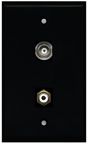RiteAV - Black 1 Port RCA White 1 Port BNC Wall Plate